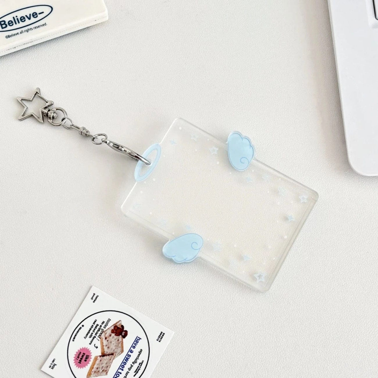 Chic Angel Kpop Keychain Acrylic Photocard Holder - ArtGalleryZen