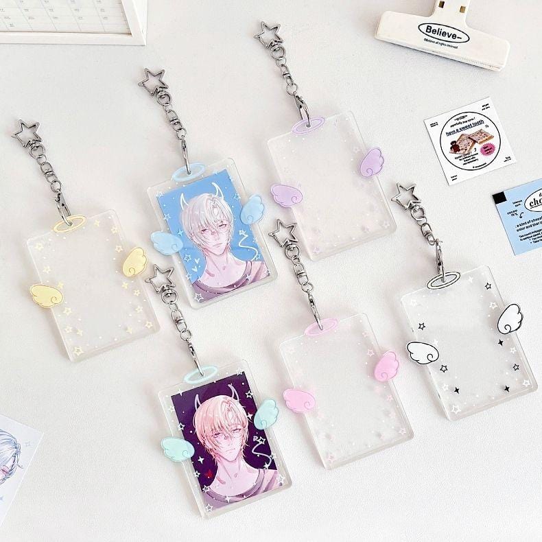 Chic Angel Kpop Keychain Acrylic Photocard Holder - ArtGalleryZen