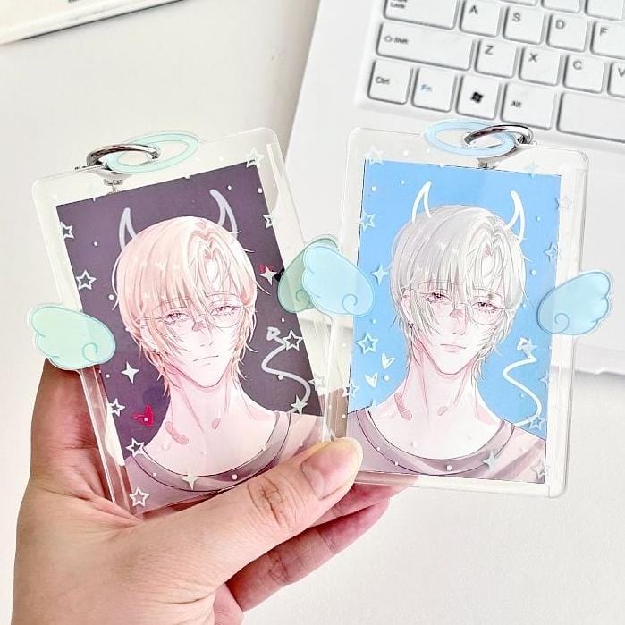 Chic Angel Kpop Keychain Acrylic Photocard Holder - ArtGalleryZen