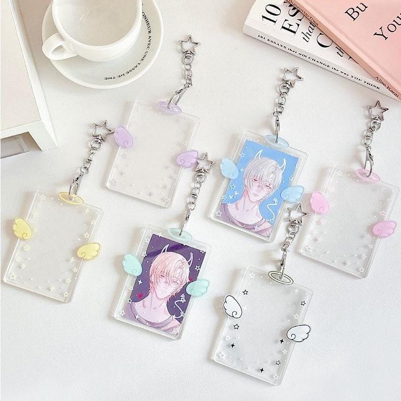 Chic Angel Kpop Keychain Acrylic Photocard Holder - ArtGalleryZen