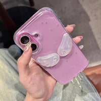 Thumbnail for Chic Angel Wing Star Sequin iPhone Case With Charm - ArtGalleryZen