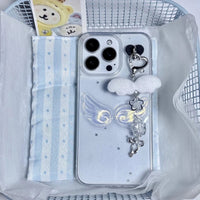 Thumbnail for Chic Angel Wing Star Sequin iPhone Case With Charm - ArtGalleryZen
