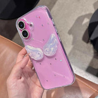 Thumbnail for Chic Angel Wing Star Sequin iPhone Case With Charm - ArtGalleryZen