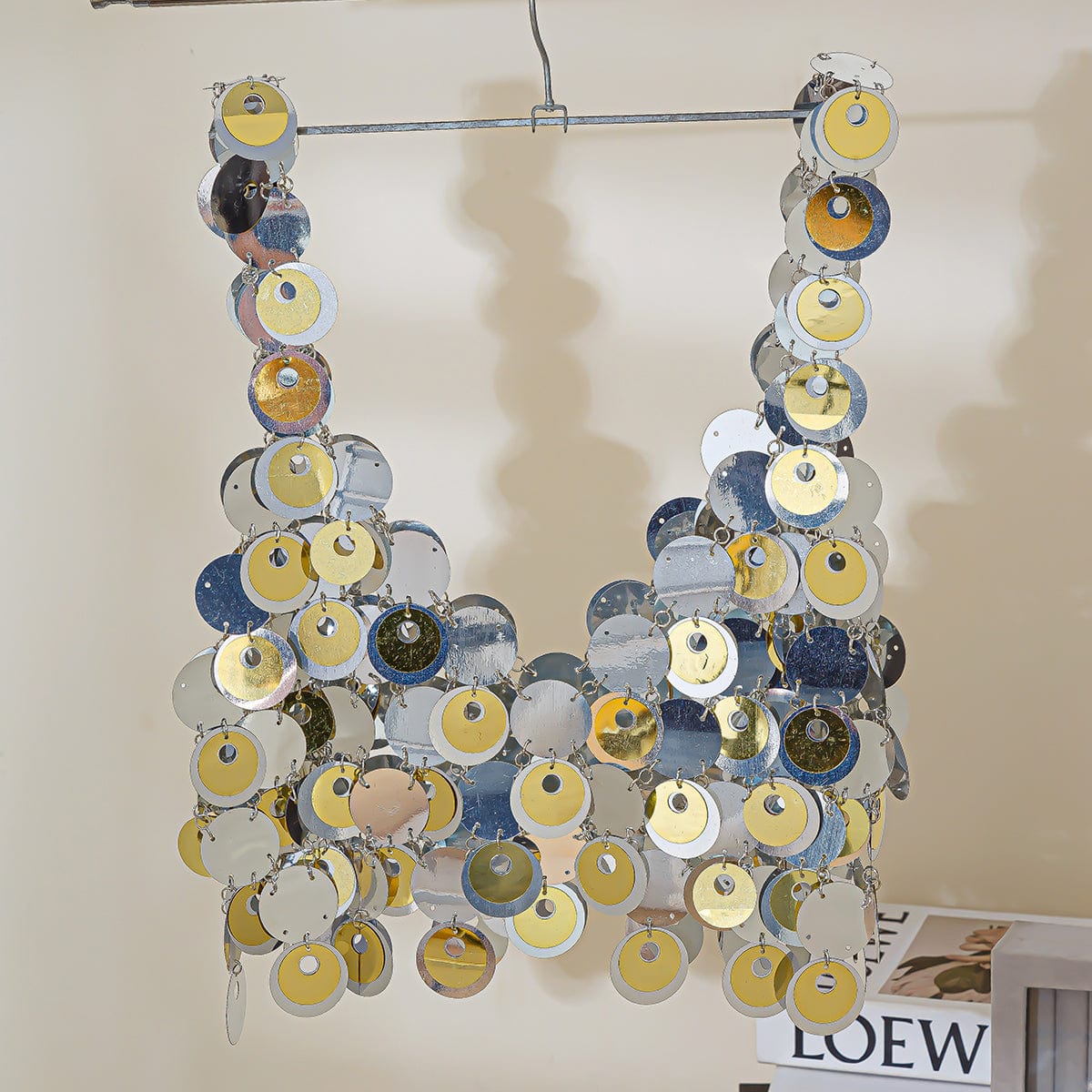 Chic Backless Colorful Sequins Body Chain Bra - ArtGalleryZen