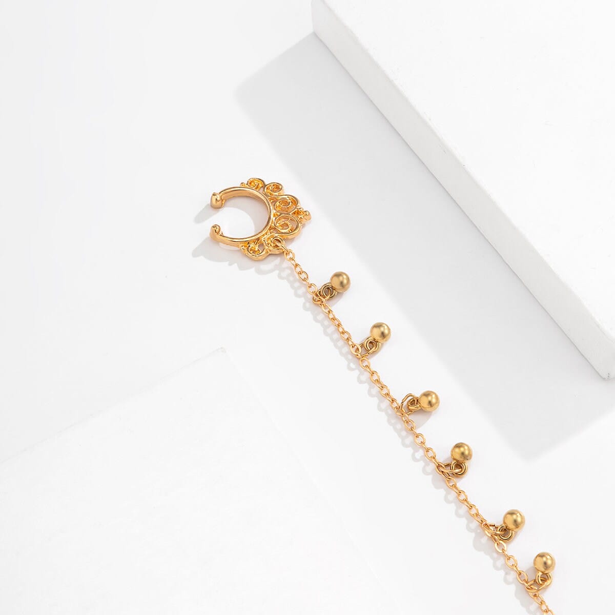 Chic Ball Tassel No Piercing Septum To Ear Chain - ArtGalleryZen