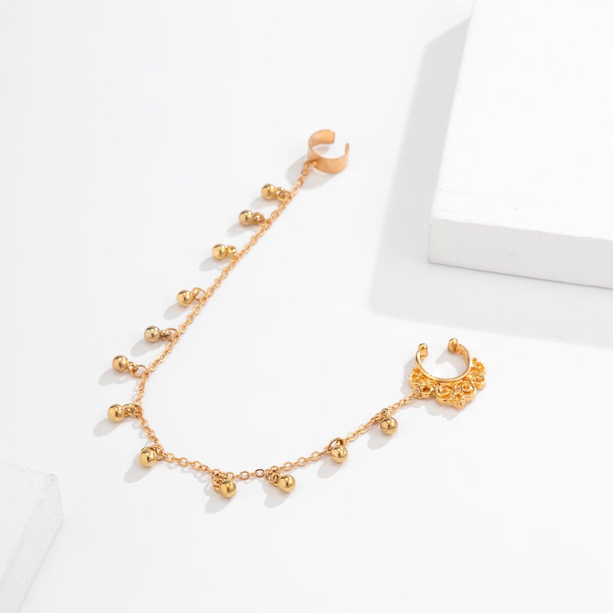 Chic Ball Tassel No Piercing Septum To Ear Chain - ArtGalleryZen