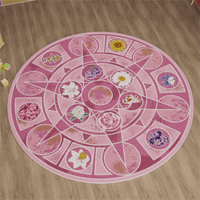 Thumbnail for Chic Barbie 12 Dancing Princesses Floral Round Plush Rug Carpet - ArtGalleryZen