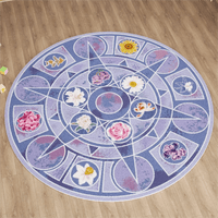 Thumbnail for Chic Barbie 12 Dancing Princesses Floral Round Plush Rug Carpet - ArtGalleryZen