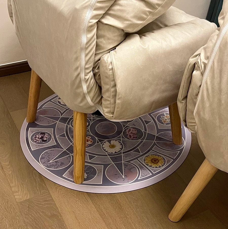 Chic Barbie 12 Dancing Princesses Floral Round Plush Rug Carpet - ArtGalleryZen