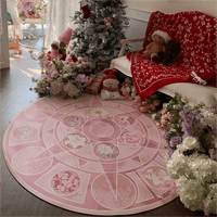 Thumbnail for Chic Barbie 12 Dancing Princesses Floral Round Plush Rug Carpet