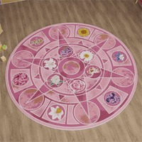 Thumbnail for Chic Barbie 12 Dancing Princesses Floral Round Plush Rug Carpet