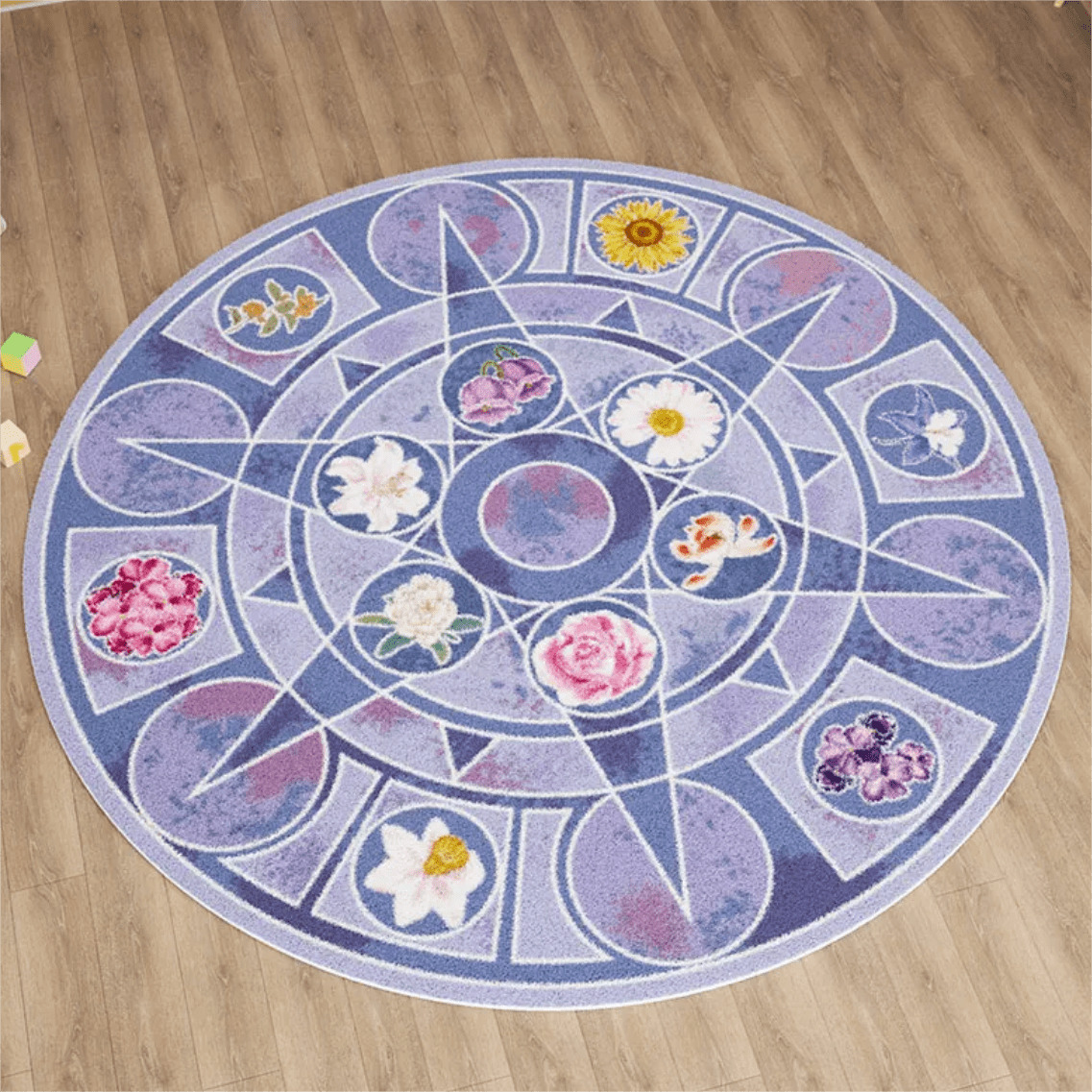 Chic Barbie 12 Dancing Princesses Floral Round Plush Rug Carpet