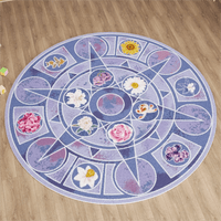 Thumbnail for Chic Barbie 12 Dancing Princesses Floral Round Plush Rug Carpet