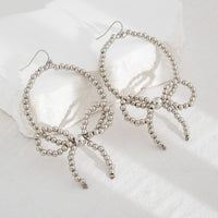 Thumbnail for Chic Beaded Bowknot Dangle Hoop Earrings - ArtGalleryZen