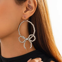 Thumbnail for Chic Beaded Bowknot Dangle Hoop Earrings - ArtGalleryZen
