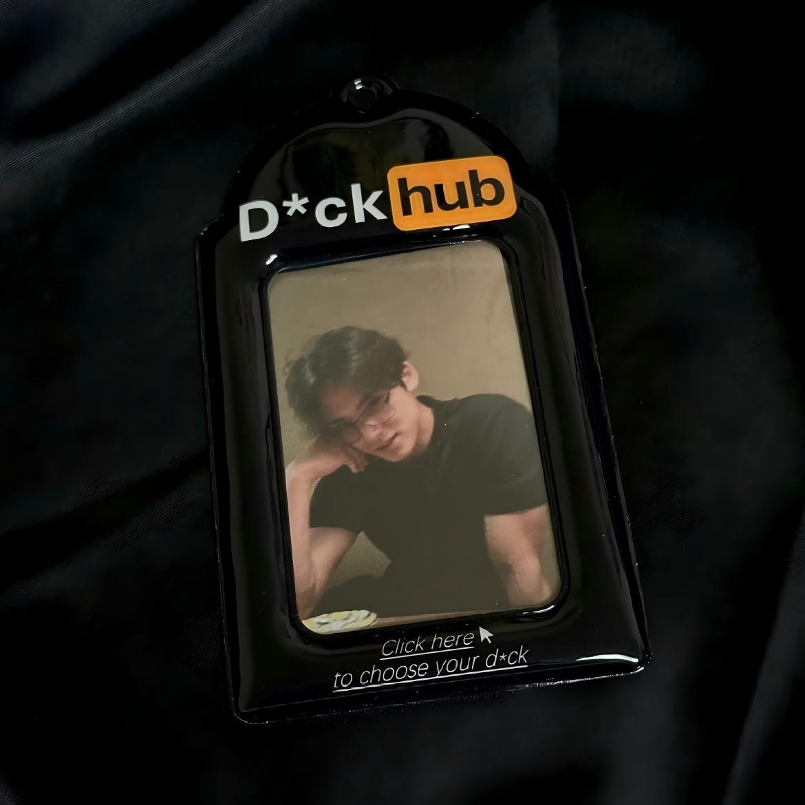 Chic Black and Orange Kpop Idol Keychain Photocard Holder - ArtGalleryZen