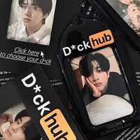 Thumbnail for Chic Black and Orange Kpop Idol Keychain Photocard Holder - ArtGalleryZen