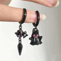 Thumbnail for Chic Black and White Little Ghost Earrings - ArtGalleryZen