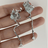 Thumbnail for Chic Blue Iceberg Natural Stone Inlaid Asymmetric Earrings - ArtGalleryZen