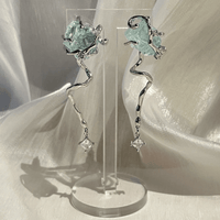 Thumbnail for Chic Blue Iceberg Natural Stone Inlaid Asymmetric Earrings - ArtGalleryZen
