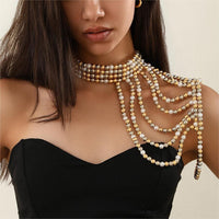 Thumbnail for Chic Boho Layered Pearl Chain Shoulder Necklace