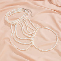 Thumbnail for Chic Boho Layered Pearl Chain Shoulder Necklace