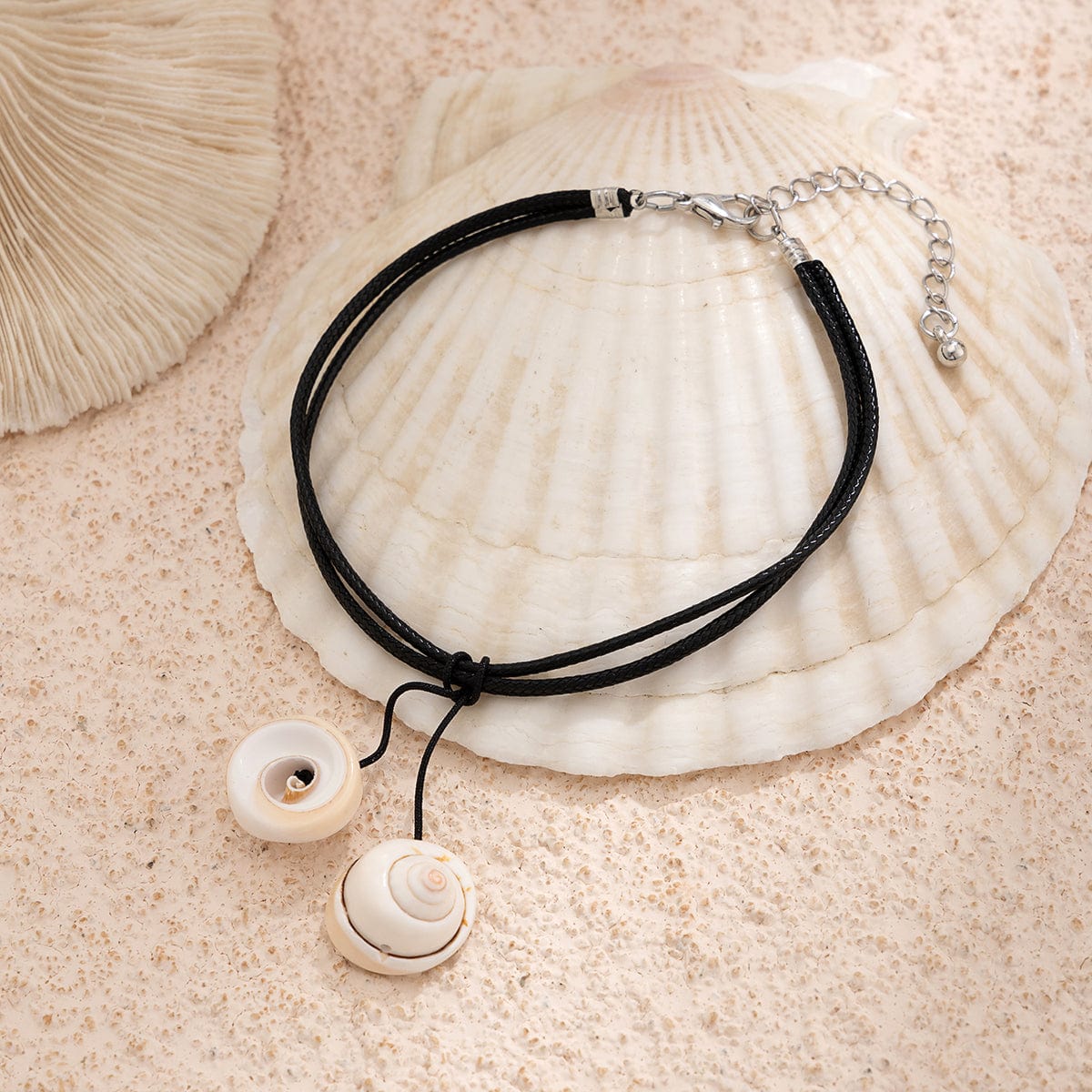 Chic Boho Shell Charm Wax Cord String Anklet - ArtGalleryZen