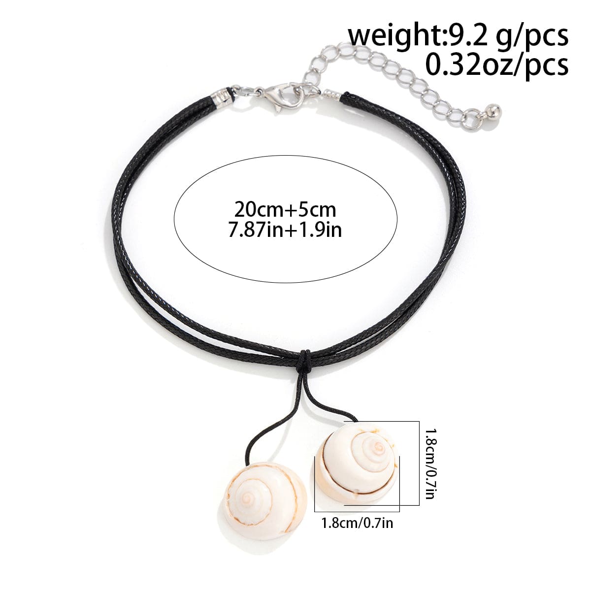 Chic Boho Shell Charm Wax Cord String Anklet