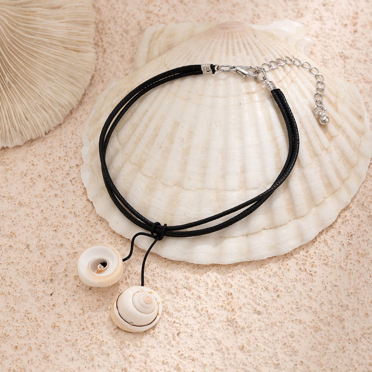 Chic Boho Shell Charm Wax Cord String Anklet