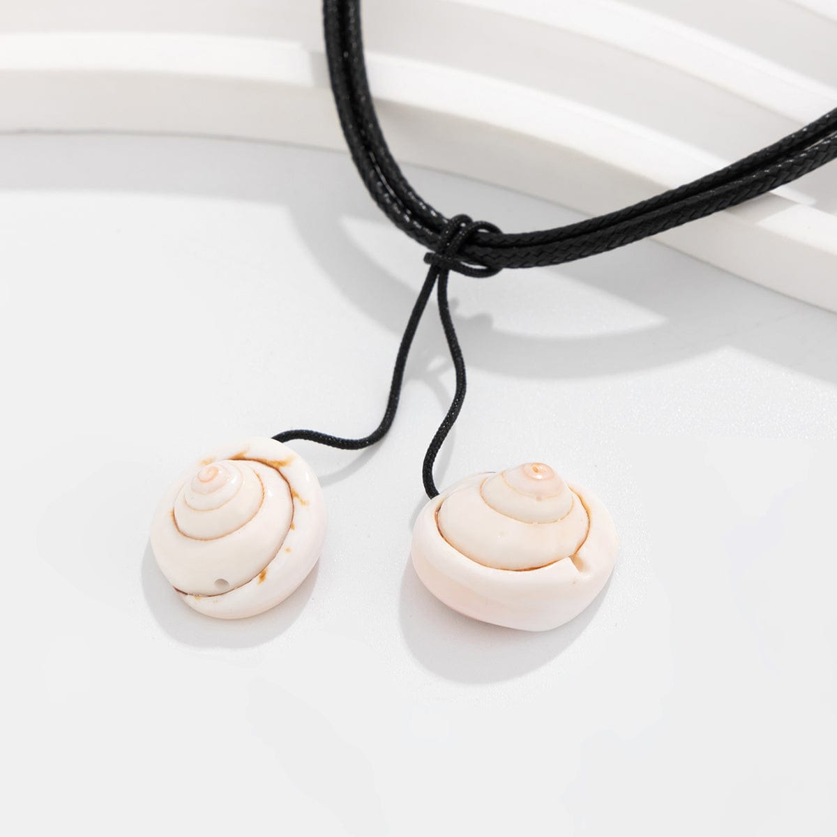 Chic Boho Shell Pendant Wax Cord String Necklace