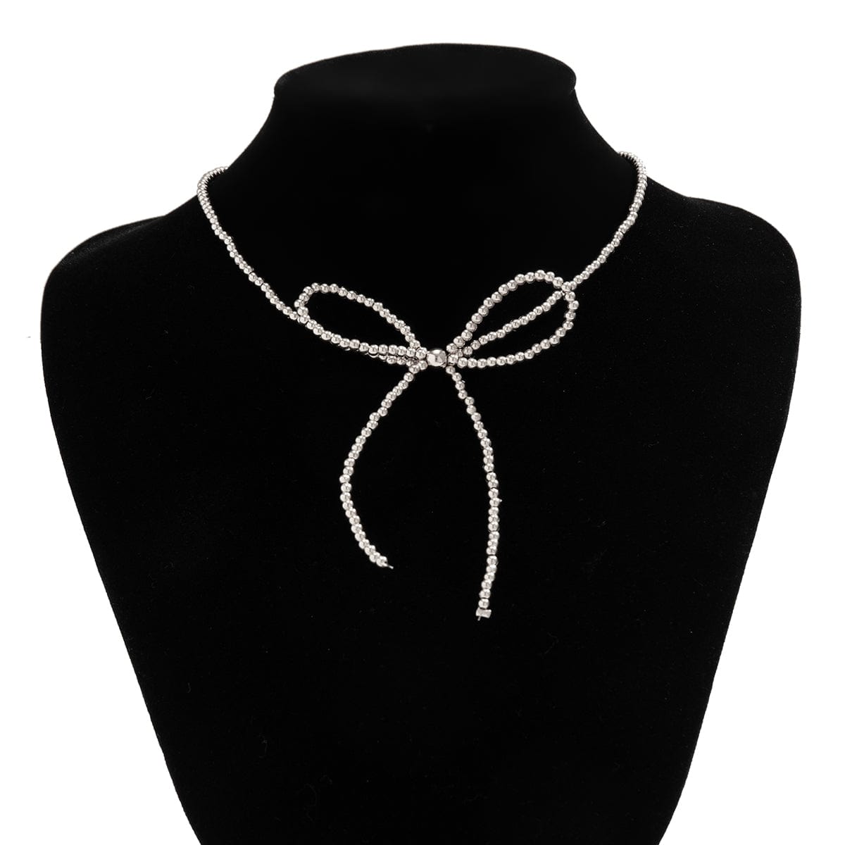 Chic Bowknot Ball Chain Choker Necklace - ArtGalleryZen