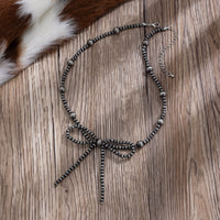 Thumbnail for Chic Bowknot Beaded Chain Necklace - ArtGalleryZen