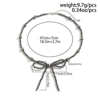 Thumbnail for Chic Bowknot Beaded Chain Necklace - ArtGalleryZen