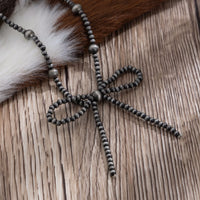 Thumbnail for Chic Bowknot Beaded Chain Necklace - ArtGalleryZen