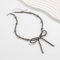 Thumbnail for Chic Bowknot Beaded Chain Necklace - ArtGalleryZen