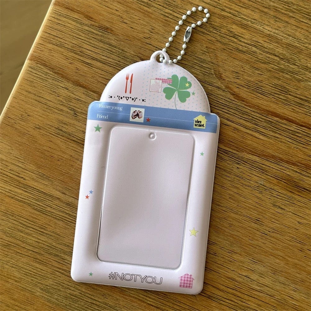 Chic Bowknot Puppy Cake Kpop Keychain Photocard Holder - ArtGalleryZen