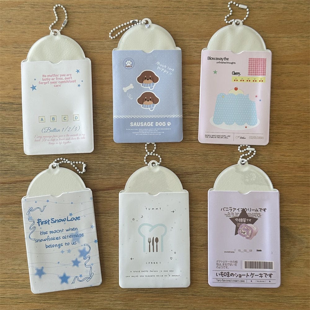 Chic Bowknot Puppy Cake Kpop Keychain Photocard Holder - ArtGalleryZen