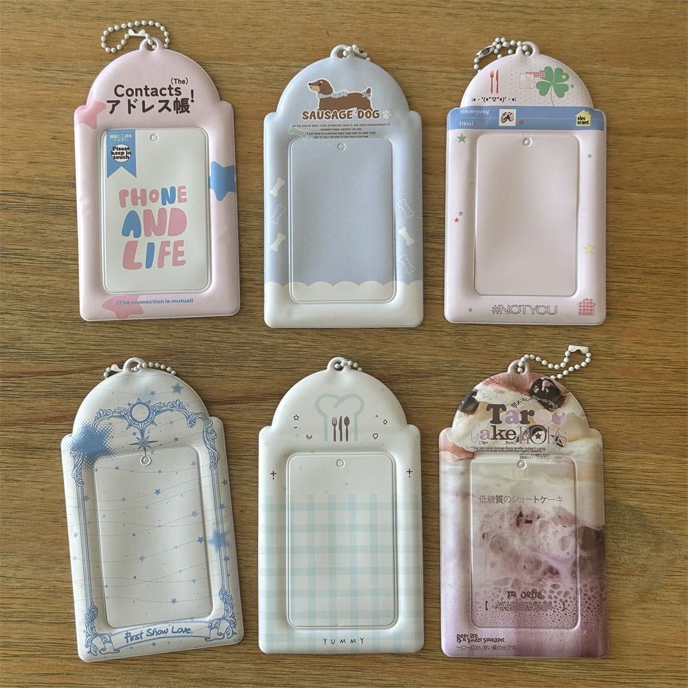 Chic Bowknot Puppy Cake Kpop Keychain Photocard Holder - ArtGalleryZen