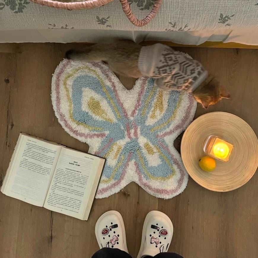 Chic Butterfly Dream Plush Rug Carpet - ArtGalleryZen