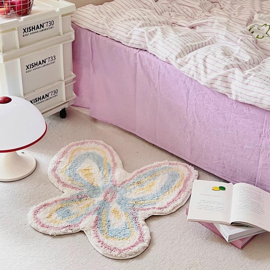 Chic Butterfly Dream Plush Rug Carpet - ArtGalleryZen