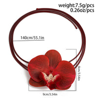 Thumbnail for Chic Butterfly Orchid Flower Wax Cord String Necklace - ArtGalleryZen