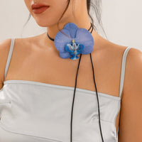 Thumbnail for Chic Butterfly Orchid Flower Wax Cord String Necklace - ArtGalleryZen