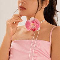 Thumbnail for Chic Butterfly Orchid Flower Wax Cord String Necklace - ArtGalleryZen