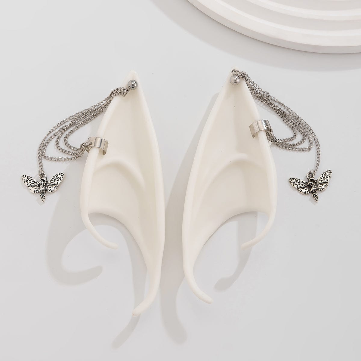Chic Butterfly Tassel Silicone Elf Ear Cuff Wrap Earrings - ArtGalleryZen