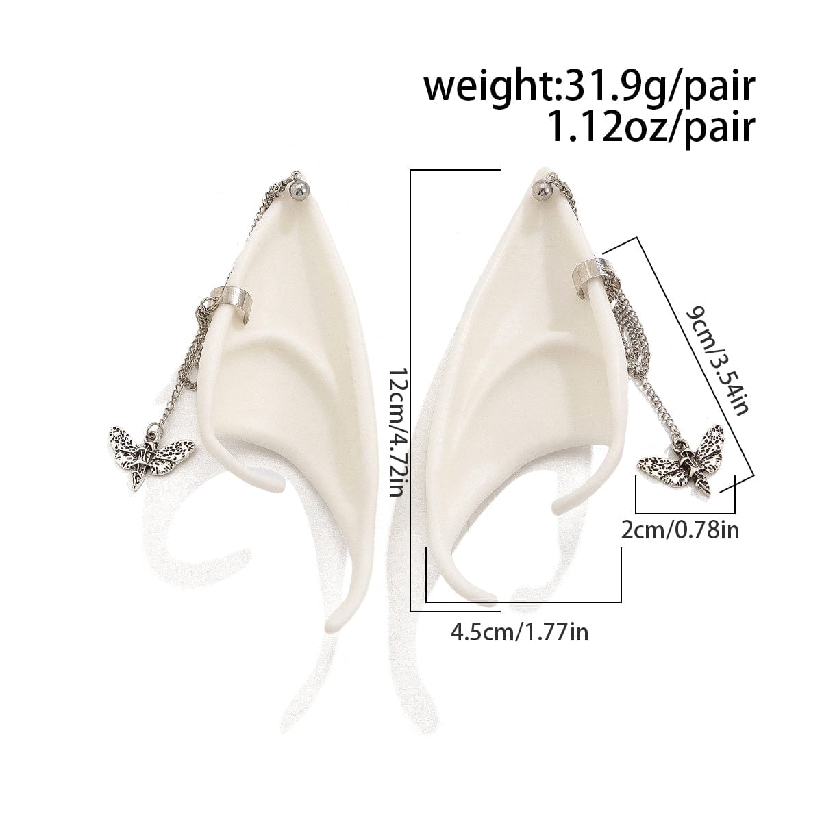 Chic Butterfly Tassel Silicone Elf Ear Cuff Wrap Earrings - ArtGalleryZen