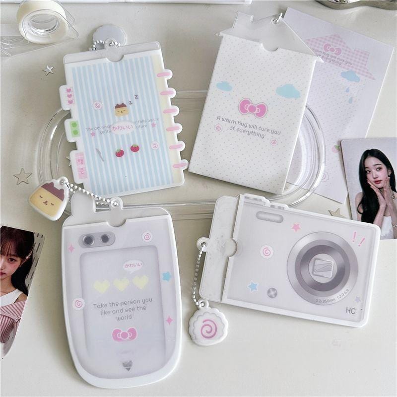 Chic Camera Phone Shaped Kpop Keychain Photocard Holder - ArtGalleryZen