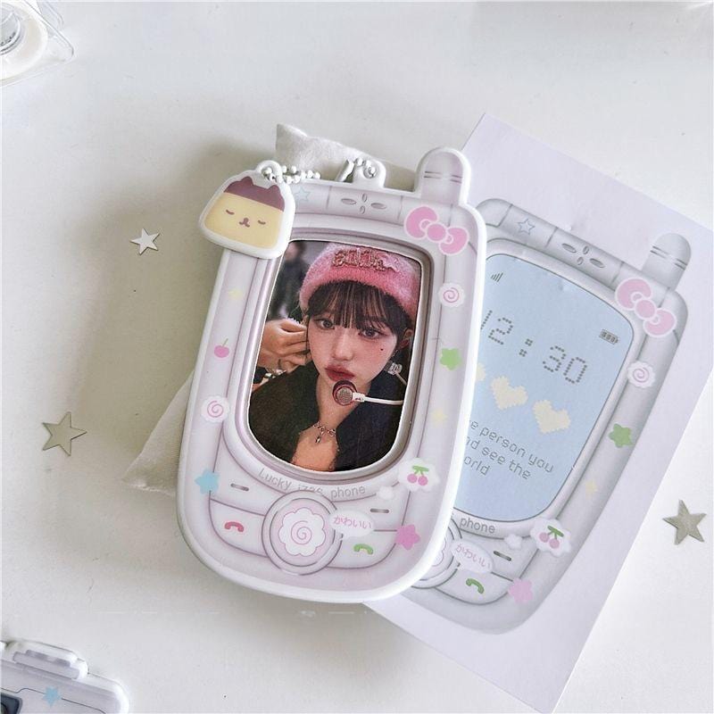 Chic Camera Phone Shaped Kpop Keychain Photocard Holder