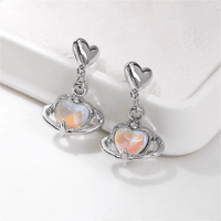 Thumbnail for Chic Celestial Opal Heart Dangle Earrings - ArtGalleryZen