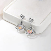 Thumbnail for Chic Celestial Opal Heart Dangle Earrings - ArtGalleryZen