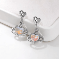 Thumbnail for Chic Celestial Opal Heart Dangle Earrings - ArtGalleryZen